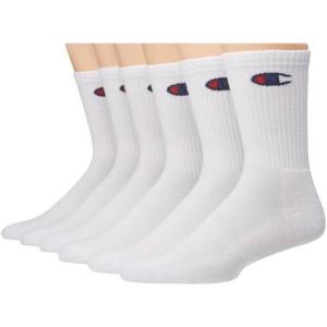 imageChampion Mens White Crew Sock 6 pack size 612 Double Dry Arch Support Cushioned Heel ampamp Toe