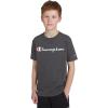 imageChampion Boys Boys Tee Shirt Short Sleeve Logo TShirt for KidsSignature Charcoal Heather