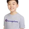 imageChampion Boys Boys Tee Shirt Short Sleeve Logo TShirt for KidsSignature Grey Heather