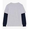 imageChampion Boys Long Sleeve Tee Shirt for Kids Athletic TopsGrey Navy