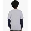 imageChampion Boys Long Sleeve Tee Shirt for Kids Athletic TopsGrey Navy