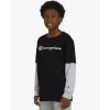 imageChampion Boys Long Sleeve Tee Shirt for Kids Athletic TopsJet Black
