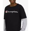 imageChampion Boys Long Sleeve Tee Shirt for Kids Athletic TopsJet Black