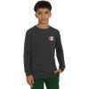 imageChampion Boys Long Sleeve Tee Shirt for Kids Athletic TopsCharcoal