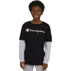 imageChampion Boys Long Sleeve Tee Shirt for Kids Athletic TopsJet Black