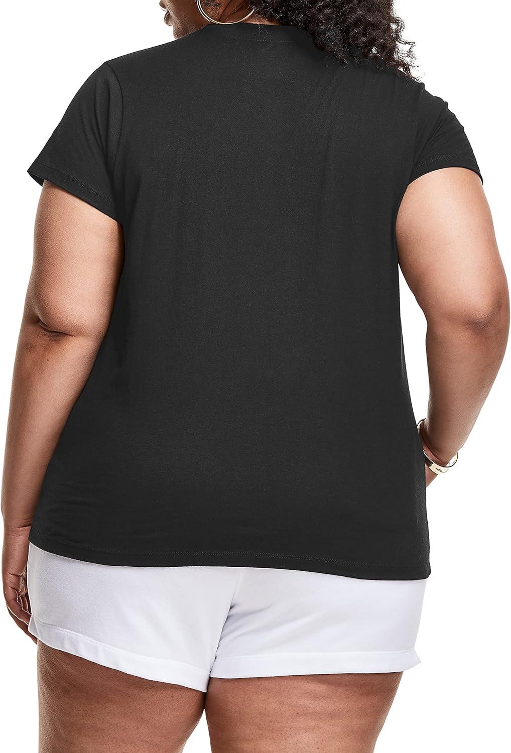 imageChampion Womens Classic Short Sleeve Graphic TShirt Standard Fit Script LogoBlack  Classic Script Logo