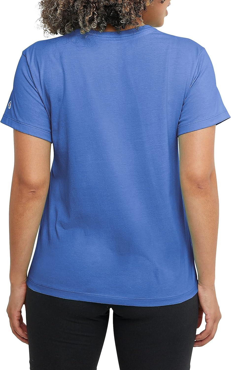 imageChampion Womens Classic Short Sleeve Graphic TShirt Standard Fit Script LogoOdyssey Script