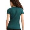 imageChampion Womens Slim Ribbed Tee Iconic C PatchEmerald Allure