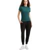 imageChampion Womens Slim Ribbed Tee Iconic C PatchEmerald Allure