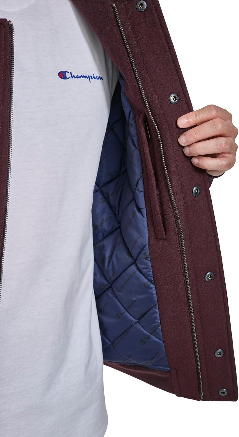 imageChampion mens Letterman Varsity Bomber Jacket With PatchesWine