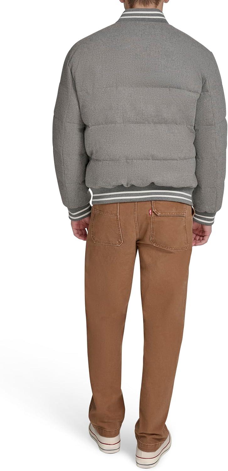 imageChampion mens Varsity Bomber Puffer JacketHeather Grey Wool