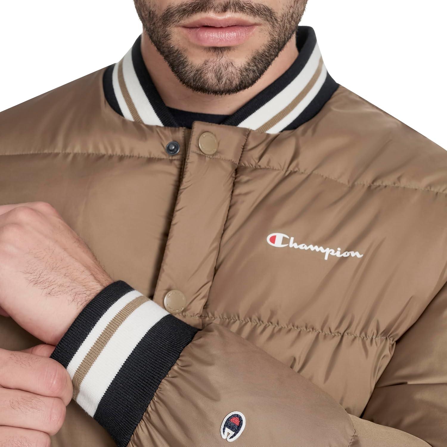 imageChampion mens Varsity Bomber Puffer JacketOtter Tech