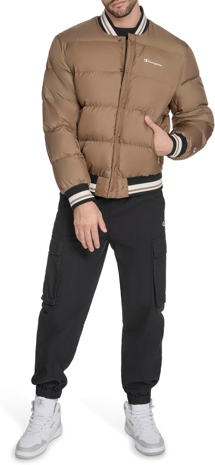 imageChampion mens Varsity Bomber Puffer JacketOtter Tech