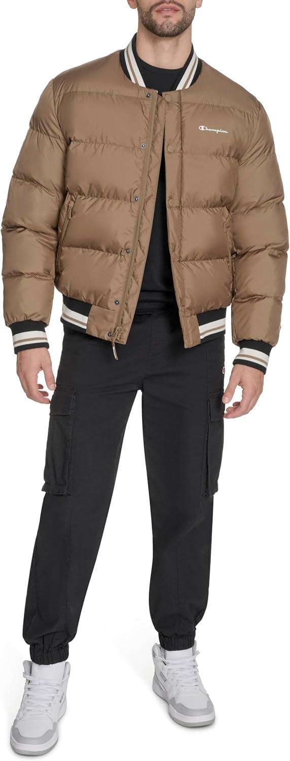 imageChampion mens Varsity Bomber Puffer JacketOtter Tech