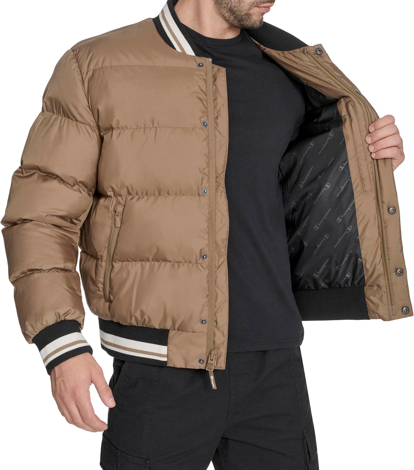 imageChampion mens Varsity Bomber Puffer JacketOtter Tech