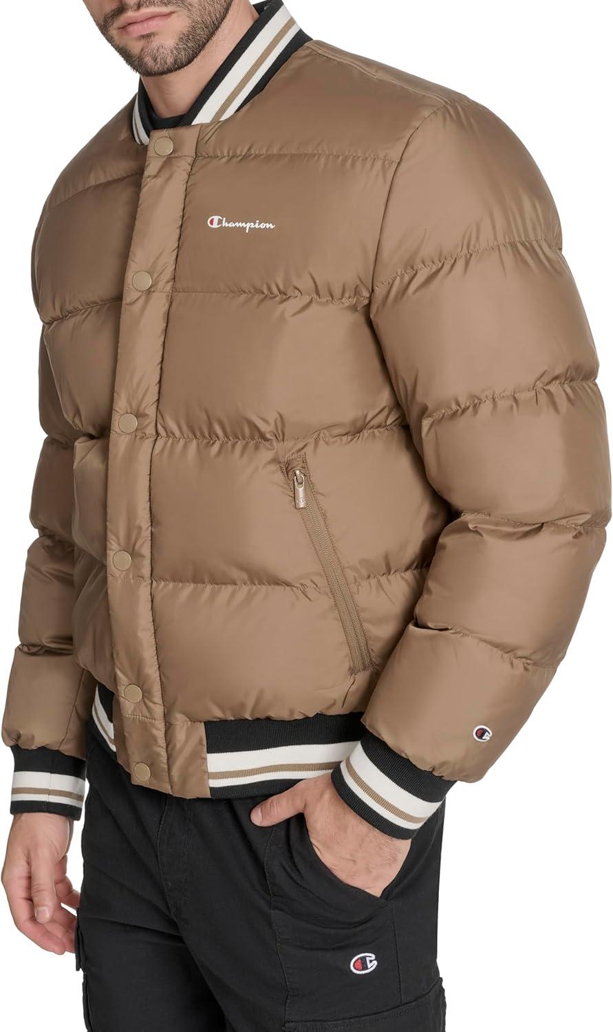 imageChampion mens Varsity Bomber Puffer JacketOtter Tech