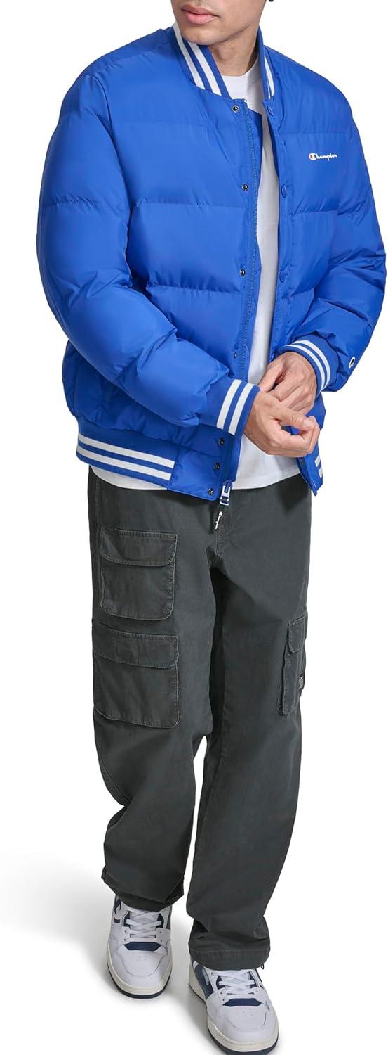 imageChampion mens Varsity Bomber Puffer JacketSurf the Web