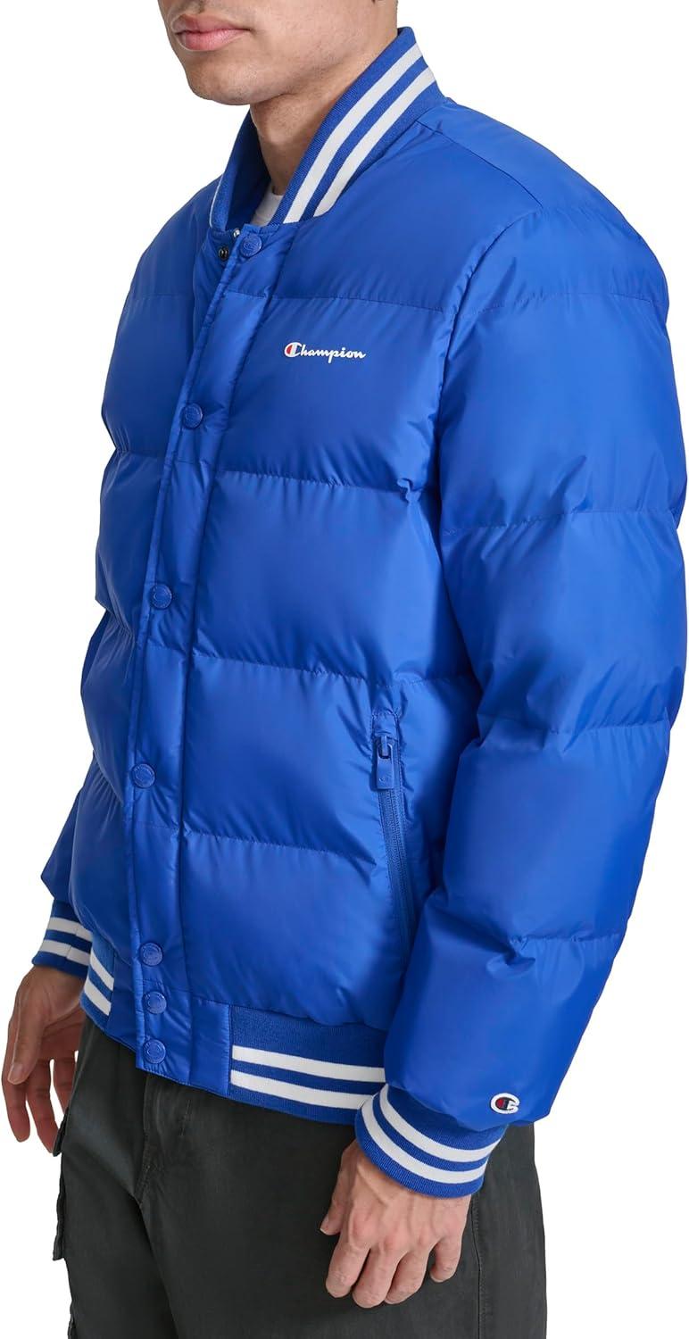 imageChampion mens Varsity Bomber Puffer JacketSurf the Web