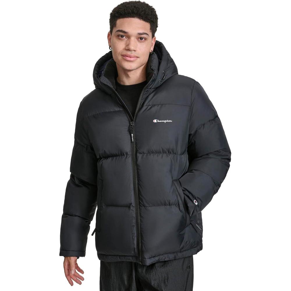 imageChampion mens Heavy Weight Puffer With Adjustable HoodBlack