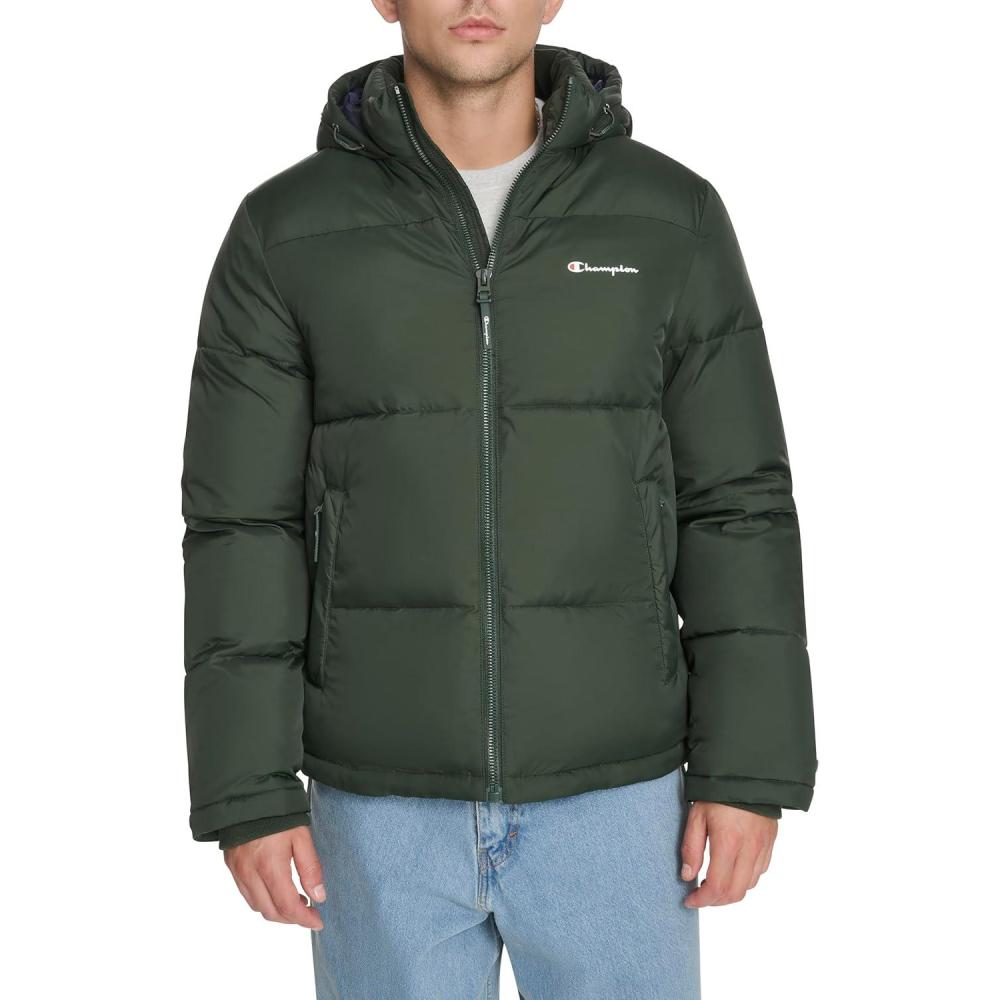 imageChampion mens Heavy Weight Puffer With Adjustable HoodPine