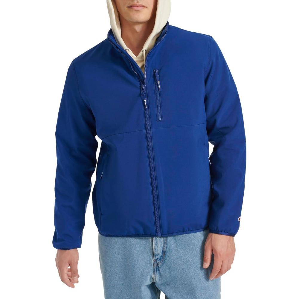 imageChampion mens Lightweight Active Soft Shell Jacket With Stand CollarBlue
