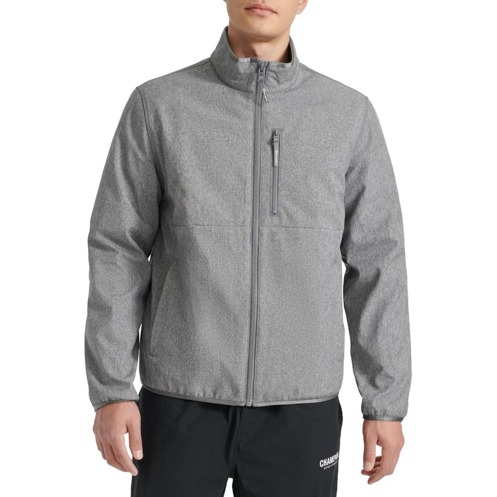 imageChampion mens Lightweight Active Soft Shell Jacket With Stand CollarHeather Grey