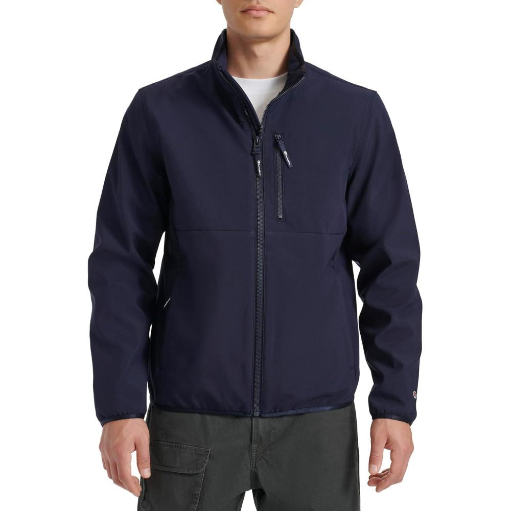 imageChampion mens Lightweight Active Soft Shell Jacket With Stand CollarPeacoat