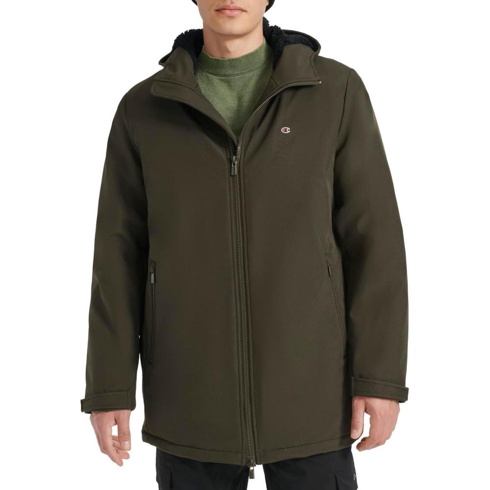 imageChampion mens Midlength Soft Shell Performance Jacket With Sherpa LiningForest Night