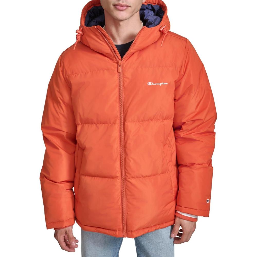 imageChampion mens Quilted Fullzip Hooded Puffer JacketOrange