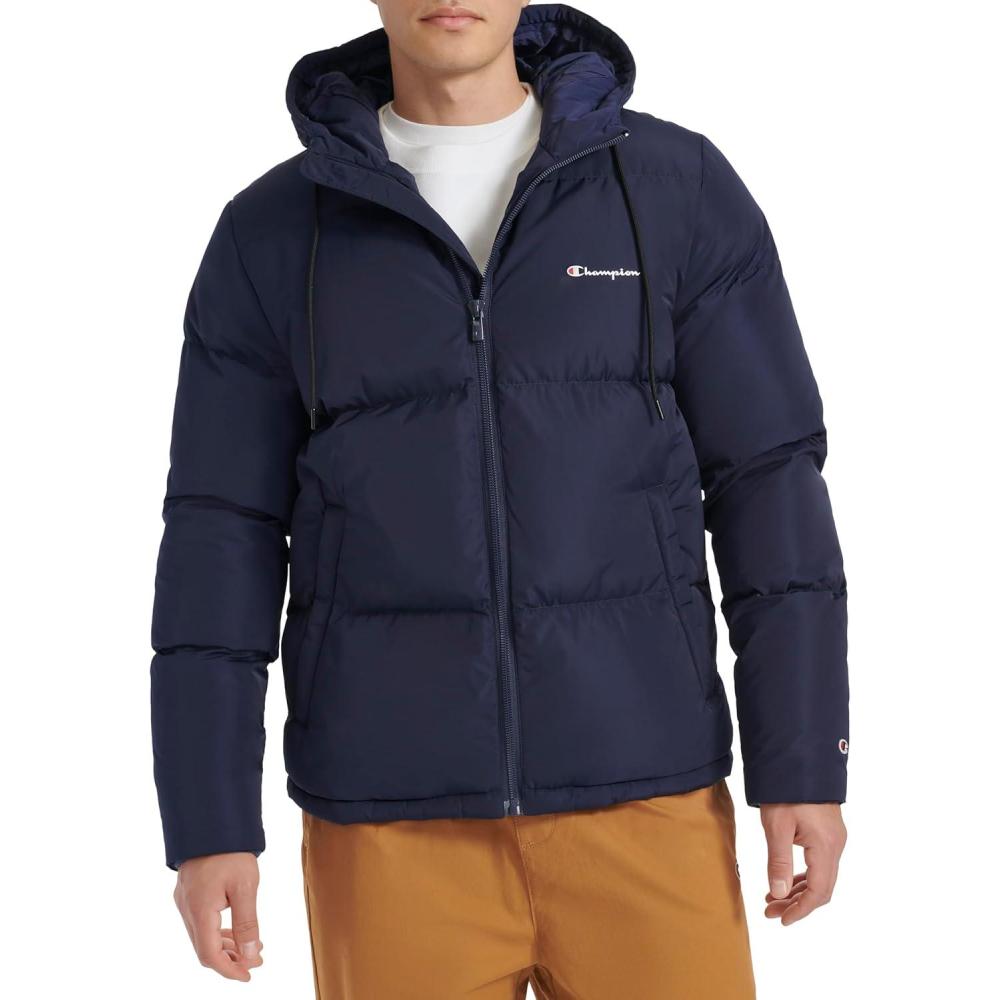 imageChampion mens Quilted Fullzip Hooded Puffer JacketPeacoat
