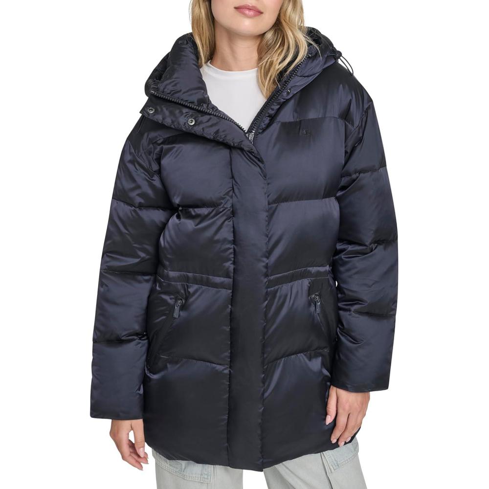 imageChampion womens Cinch Waist Quilted Puffer JacketNavy