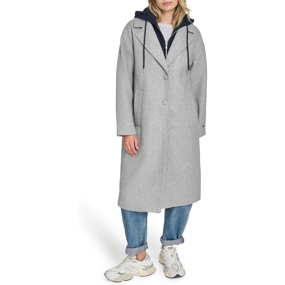imageChampion womens Long Top Coat With Removable Jersey BibLight Grey