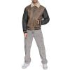 imageChampion mens Letterman Varsity Bomber Jacket With PatchesBrown Faux Shearling