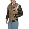 imageChampion mens Letterman Varsity Bomber Jacket With PatchesCamelBrown