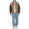 imageChampion mens Letterman Varsity Bomber Jacket With PatchesCamelBrown