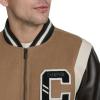 imageChampion mens Letterman Varsity Bomber Jacket With PatchesCamelBrown