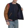 imageChampion mens Letterman Varsity Bomber Jacket With PatchesNavyMustard