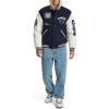 imageChampion mens Letterman Varsity Bomber Jacket With PatchesNavyWhite