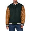 imageChampion mens Letterman Varsity Bomber Jacket With Faux Leather SleevesRainforest  Tobacco