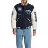 imageChampion mens Letterman Varsity Bomber Jacket With PatchesNavyWhite
