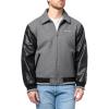imageChampion mens Letterman Varsity Bomber Zipper Closure Jacket With Faux Leather SleevesHeather Grey  Black