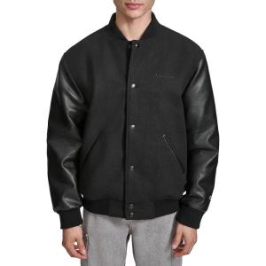 imageChampion mens Letterman Varsity Bomber Jacket With Faux Leather SleevesBlack