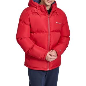 imageChampion mens Quilted Fullzip Hooded Puffer JacketChili Pepper