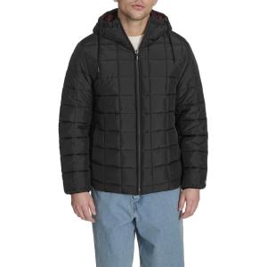 imageChampion mens Reversible Box Quilted Hooded JacketBlackBurgundy