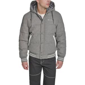 imageChampion mens Varsity Bomber Puffer JacketHeather Grey Wool Hoody