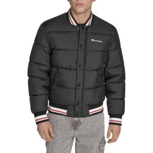 imageChampion mens Varsity Bomber Puffer JacketNew Black Tech