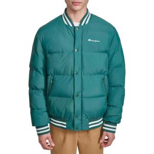 imageChampion mens Varsity Bomber Puffer JacketRainforest