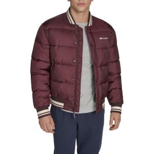 imageChampion mens Varsity Bomber Puffer JacketWine Tech