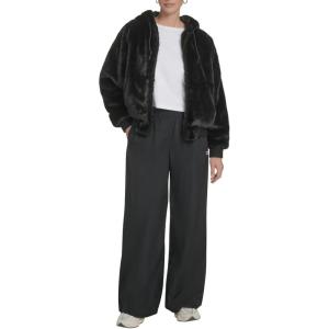 imageChampion womens Faux Fur Hoody Bomber JacketBlack