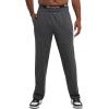 image:imageChampion Mens OpenBottom Lounge Pants Standard Fit Lightweight Available in Regular and Big amp TallGranite Heather  C Patch Logo